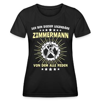 Zimmermann Zimmerer - Frauen Funktions-T-Shirt - Schwarz - Vorne - AI Model Female 172 light (172cm)