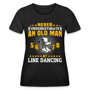 Sous-estimer Line Dance Man - T-shirt sport Femme - noir - Devant - AI Model Female 172 light (172cm)