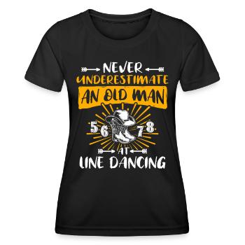 Sous-estimer Line Dance Man - T-shirt sport Femme - noir - Devant - AI Model Female 172 light (172cm)