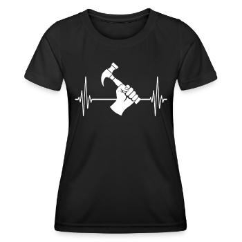 Ligne cardiaque de charpentier Zimmermann ECG - T-shirt sport Femme - noir - Devant - AI Model Female 172 light (172cm)