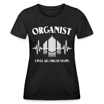 Orgelspieler Orgel Organisten - Frauen Funktions-T-Shirt - Schwarz - Vorne - AI Model Female 172 light (172cm)