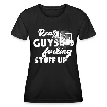 Gabelstapler Stapler Staplerfahrer - Frauen Funktions-T-Shirt - Schwarz - Vorne - AI Model Female 172 light (172cm)