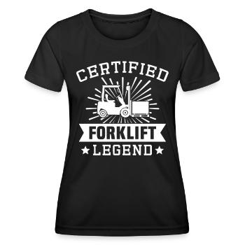 Gabelstapler Stapler Staplerfahrer - Frauen Funktions-T-Shirt - Schwarz - Vorne - AI Model Female 172 light (172cm)