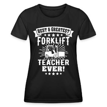 Gabelstapler Stapler Staplerfahrer - Frauen Funktions-T-Shirt - Schwarz - Vorne - AI Model Female 172 light (172cm)