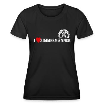 Zimmermann Liebe Zimmermänner - Frauen Funktions-T-Shirt - Schwarz - Vorne - AI Model Female 172 light (172cm)