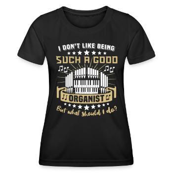 Organist Orgelspieler Orgel - Frauen Funktions-T-Shirt - Schwarz - Vorne - AI Model Female 172 light (172cm)