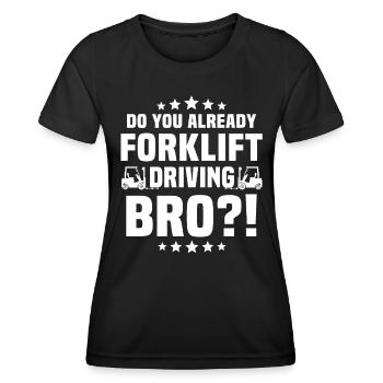 Staplerfahrer Gabelstapler - Frauen Funktions-T-Shirt - Schwarz - Vorne - AI Model Female 172 light (172cm)