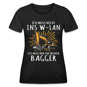 Baggerführer Bagger Baggerfahrer - Frauen Funktions-T-Shirt - Schwarz - Vorne - AI Model Female 172 light (172cm)
