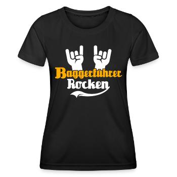 Baggerführer Bagger Baggerfahrer - Frauen Funktions-T-Shirt - Schwarz - Vorne - AI Model Female 172 light (172cm)