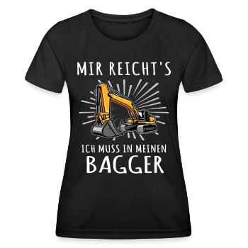 Baggerführer Bagger Baggerfahrer - Frauen Funktions-T-Shirt - Schwarz - Vorne - AI Model Female 172 light (172cm)