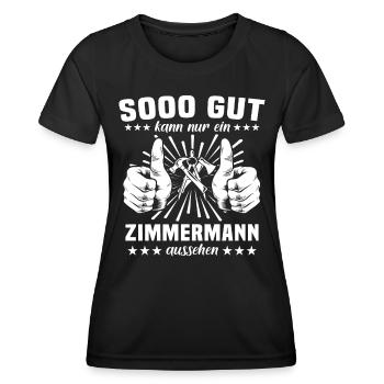 Zimmermann Zimmerer - Frauen Funktions-T-Shirt - Schwarz - Vorne - AI Model Female 172 light (172cm)