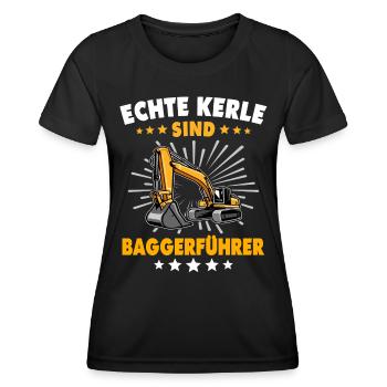 Baggerfahrer Bagger Fahren - Frauen Funktions-T-Shirt - Schwarz - Vorne - AI Model Female 172 light (172cm)