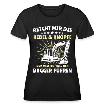 Baggerfahrer Bagger Fahren - Frauen Funktions-T-Shirt - Schwarz - Vorne - AI Model Female 172 light (172cm)