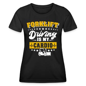 Forklift driver Forklift truck - Women's Functional T-Shirt - black - Front - AI Model Female 172 light (172cm)
