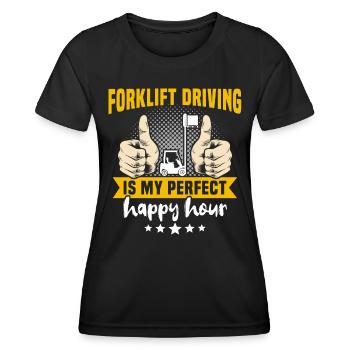 Forklift driver Forklift truck - Women's Functional T-Shirt - black - Front - AI Model Female 172 light (172cm)