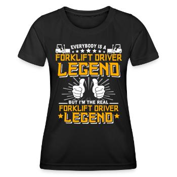 Forklift driver Forklift truck - Women's Functional T-Shirt - black - Front - AI Model Female 172 light (172cm)