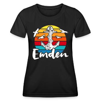 Vacances Emden Mer du Nord - T-shirt sport Femme - noir - Devant - AI Model Female 172 light (172cm)