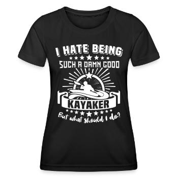 Kayaker Kayak Kayaking - Women's Functional T-Shirt - black - Front - AI Model Female 172 light (172cm)