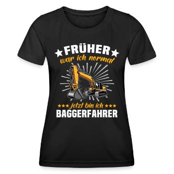 Baggerfuehrer Baggerfahrer - Frauen Funktions-T-Shirt - Schwarz - Vorne - AI Model Female 172 light (172cm)