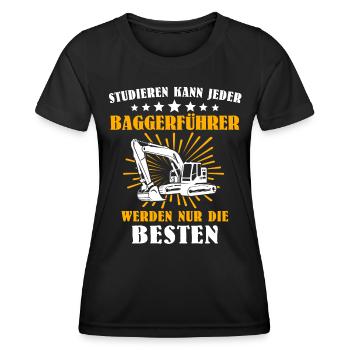 Baggerfuehrer Baggerfahrer - Frauen Funktions-T-Shirt - Schwarz - Vorne - AI Model Female 172 light (172cm)