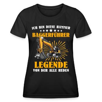 Baggerfuehrer Baggerfahrer - Frauen Funktions-T-Shirt - Schwarz - Vorne - AI Model Female 172 light (172cm)