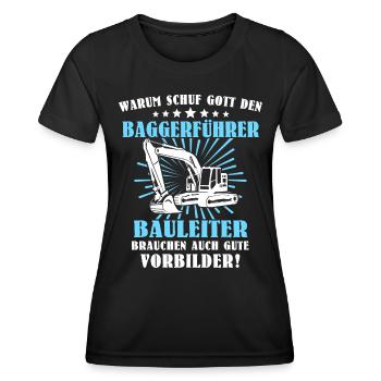 Baggerfuehrer Baggerfahrer - Frauen Funktions-T-Shirt - Schwarz - Vorne - AI Model Female 172 light (172cm)