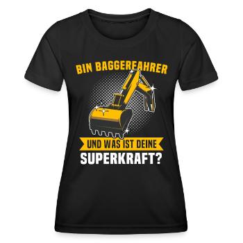 Baggerfuehrer Baggerfahrer - Frauen Funktions-T-Shirt - Schwarz - Vorne - AI Model Female 172 light (172cm)