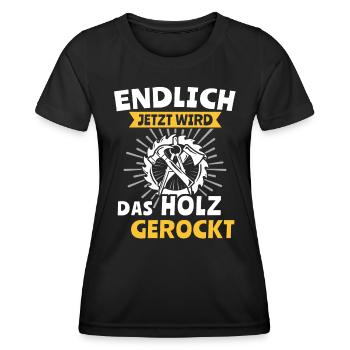 Zimmermann Zimmerer Zimmerleute - Frauen Funktions-T-Shirt - Schwarz - Vorne - AI Model Female 172 light (172cm)