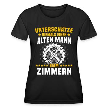 Zimmermann Zimmerer Zimmerleute - Frauen Funktions-T-Shirt - Schwarz - Vorne - AI Model Female 172 light (172cm)