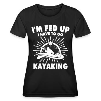 Kayaking Kayaker - Frauen Funktions-T-Shirt - Schwarz - Vorne - AI Model Female 172 light (172cm)