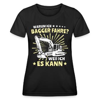 Baggerführer Bagger Baggerfahrer - Frauen Funktions-T-Shirt - Schwarz - Vorne - AI Model Female 172 light (172cm)