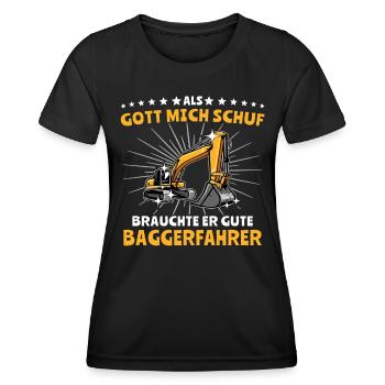 Baggerführer Bagger Baggerfahrer - Frauen Funktions-T-Shirt - Schwarz - Vorne - AI Model Female 172 light (172cm)