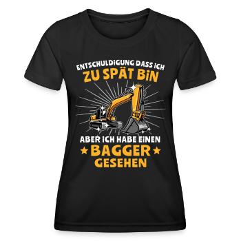 Baggerführer Bagger Baggerfahrer - Frauen Funktions-T-Shirt - Schwarz - Vorne - AI Model Female 172 light (172cm)