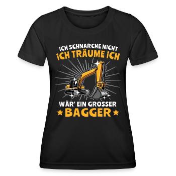 Baggerführer Bagger Baggerfahrer - Frauen Funktions-T-Shirt - Schwarz - Vorne - AI Model Female 172 light (172cm)