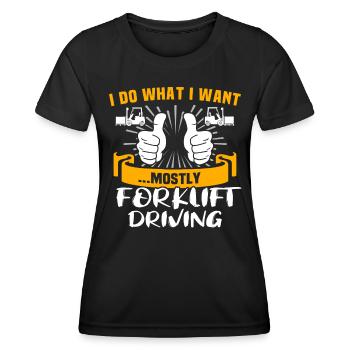 Gabelstapler Staplerfahrer - Frauen Funktions-T-Shirt - Schwarz - Vorne - AI Model Female 172 light (172cm)