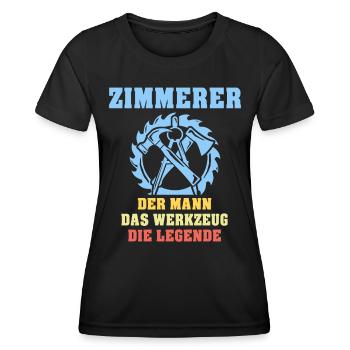Zimmermann Zimmern Zimmerer - Frauen Funktions-T-Shirt - Schwarz - Vorne - AI Model Female 172 light (172cm)