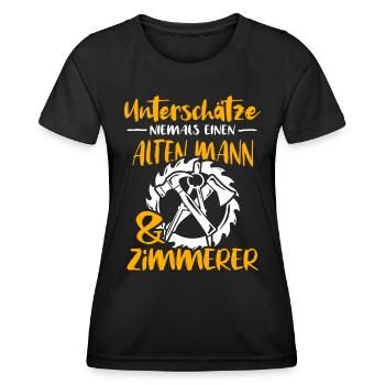 Zimmermann Zimmern Zimmerer - Frauen Funktions-T-Shirt - Schwarz - Vorne - AI Model Female 172 light (172cm)