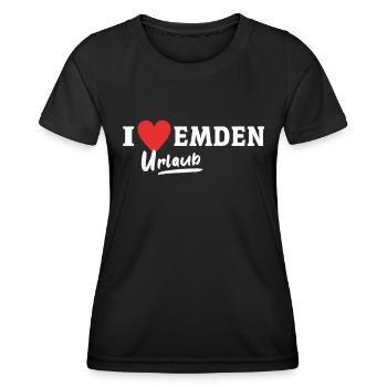 J’aime Emden Cher Emdener - T-shirt sport Femme - noir - Devant - AI Model Female 172 light (172cm)
