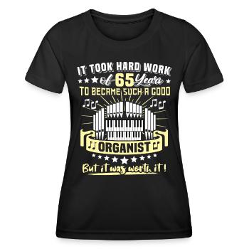 Organist 65th birthday 65 years organist - Women's Functional T-Shirt - black - Front - AI Model Female 172 light (172cm)
