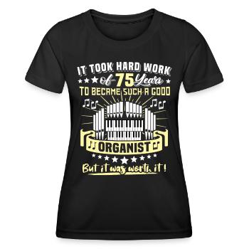 Organist 75. Geburtstag 75 Jahre Orgelspieler - Frauen Funktions-T-Shirt - Schwarz - Vorne - AI Model Female 172 light (172cm)