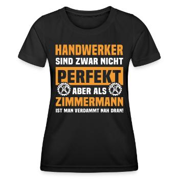 Zimmerer Zimmerleute Zimmermann - Frauen Funktions-T-Shirt - Schwarz - Vorne - AI Model Female 172 light (172cm)