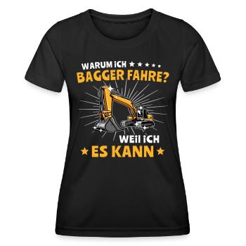 Baggerfuehrer Baggerfahrer - Frauen Funktions-T-Shirt - Schwarz - Vorne - AI Model Female 172 light (172cm)
