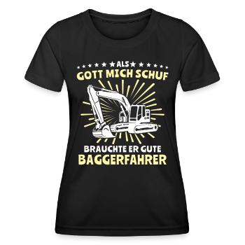 Baggerfuehrer Baggerfahrer - Frauen Funktions-T-Shirt - Schwarz - Vorne - AI Model Female 172 light (172cm)