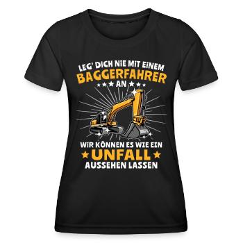 Baggerfuehrer Baggerfahrer - Frauen Funktions-T-Shirt - Schwarz - Vorne - AI Model Female 172 light (172cm)