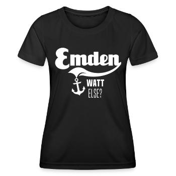 Emden Motif Emdener - T-shirt sport Femme - noir - Devant - AI Model Female 172 light (172cm)