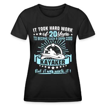 Kajaking 20. Geburtstag Kajak 20 Jahre Kajaker - Frauen Funktions-T-Shirt - Schwarz - Vorne - AI Model Female 172 light (172cm)