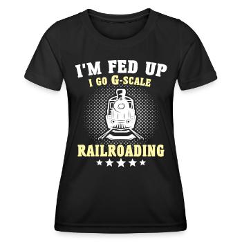 Gartenbahn Modelleisenbahn Spur G - Frauen Funktions-T-Shirt - Schwarz - Vorne - AI Model Female 172 light (172cm)