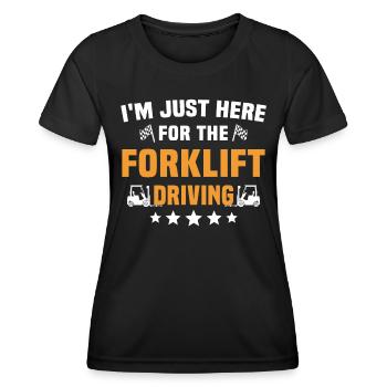 Stapler Gabelstapler - Frauen Funktions-T-Shirt - Schwarz - Vorne - AI Model Female 172 light (172cm)