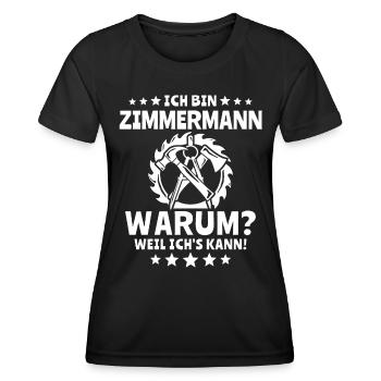 Zimmermann Zimmerer Zimmerleute - Frauen Funktions-T-Shirt - Schwarz - Vorne - AI Model Female 172 light (172cm)
