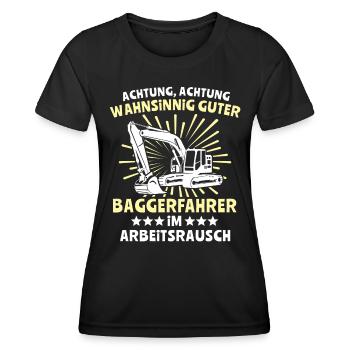 Baggerfuehrer Baggerfahrer - Frauen Funktions-T-Shirt - Schwarz - Vorne - AI Model Female 172 light (172cm)